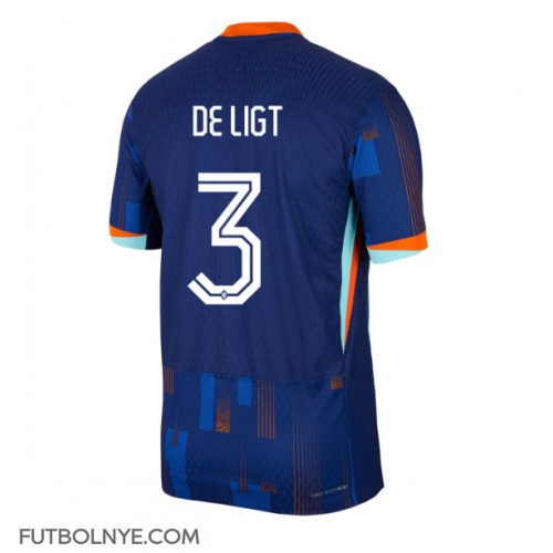 Camiseta Países Bajos Matthijs de Ligt #3 Visitante Equipación Eurocopa 2024 manga corta